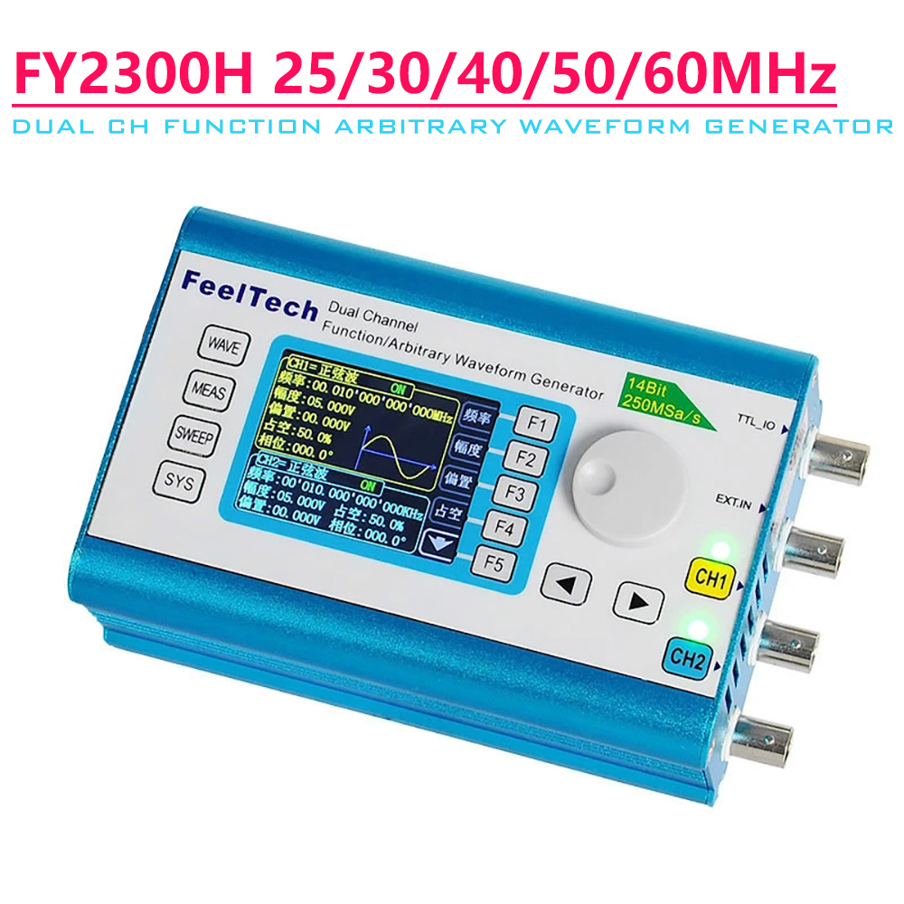 FY2300H Series DDS Function Ar - Dual Channel Arbitrary Waveform Function Generator 60Mhz recension och pris